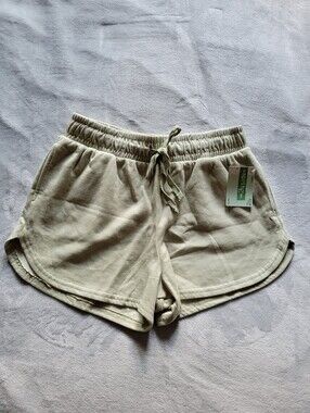 REBEL SKY | Women's Drawstring Terry Shorts - Sage Green